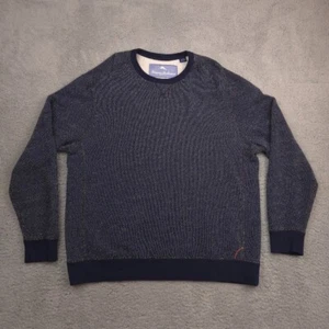 Tommy Bahama Men’s Sweater XL Blue Cotton Crewneck Waffle Knit Pullover - Picture 1 of 10