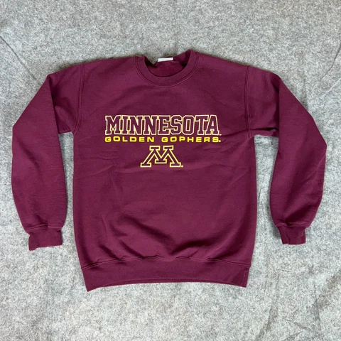 Minnesota Gophers Mens Sweatshirt Small Maroon Gold Sweater Crew NCAA Sports Top Cover