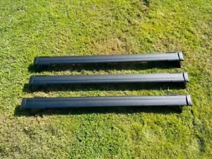 3xBLACK Aerodynamic Cross bar / Roof rack for Volkswagen Transporter 2004 - 2023 - Picture 1 of 6