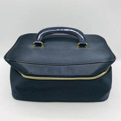 Estuche de Maquillaje Azul Marino Estee Lauder Bolso de Belleza Artículos de Aseo con Asa Bolso Vintage Foto 1 de 4