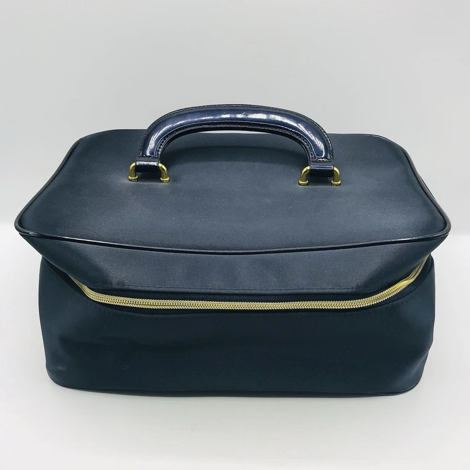 Estuche de Maquillaje Azul Marino Estee Lauder Bolso de Belleza Artículos de Aseo con Asa Bolso Vintage Foto 1 de 4