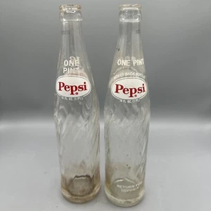 Vintage Pepsi Cola Glass Bottle 16oz. Lot Of 2 Retro - Picture 1 of 2
