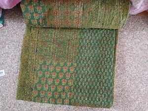 Indian Cotton Hand Block King Size BlanketPrint Kantha Bedspread Handmade Quilt - Picture 1 of 8