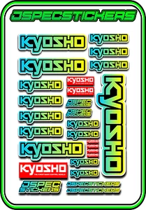 KYOSHO RC RACING CUSTOM STICKER SHEET A5 MINI Z BUGGY CAR ELEC DRONE BLUE/YELL B - Picture 1 of 9