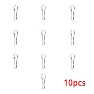 10x 50mm Metal Flag Pole Clips Snap Spring Hooks for Flags Keychains Silver - Picture 1 of 6