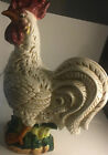 Three Hands Corp Ceramic Beige Brown Red Green Rooster Figurine 22? X 10? X 16"