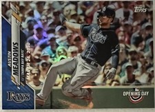 2020 Topps Opening Day Blue Foil Austin Meadows Tampa Bay Rays