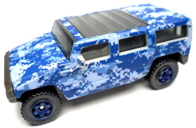 2018 MATCHBOX HUMMER H2 SUV CONCEPT BLUE CAMO 1:72 DIECAST 2 5/8" SUV TRUCK - Image 1 of 4