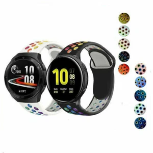 22mm Rainbow Silicone Watch Band Strap For Garmin Vivoactive 4 / Polar Vantage M - Picture 1 of 18