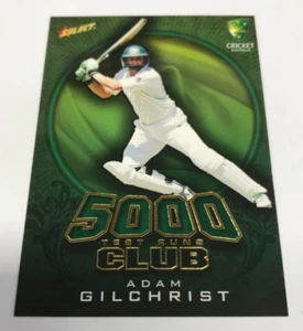 2009-10 Select Cricket Trading Cards 5000 TEST RUNS Card TR12 Adam Gilchrist - Picture 1 of 3