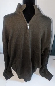 Hathaway Platinum Sweater Men's 100% Extra-Fine Merino Wool Olive Sz. XL NWOT - Picture 1 of 4