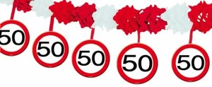50° COMPLEANNO 4M GHIRLANDA ETÀ SEGNALI STRADALI DECORAZIONE FESTA - Foto 1 di 1