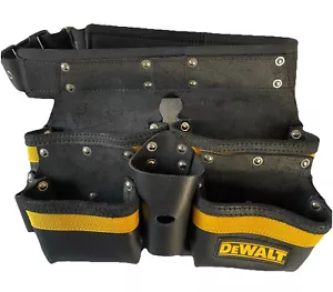 PROFESSIONAL DEWALT Carpenters Trade Apron Tool Belt all Leather Pouch - Picture 1 of 7