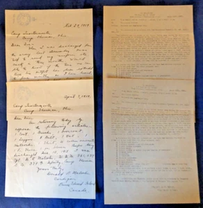 CAMP SHERMAN CHILLIOCOTHE OHIO 1919 War Dept. Circulars & Enlisted Man's Letters - Picture 1 of 5