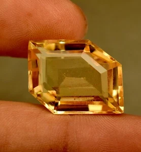 Lab Grown 21.55 Ct Yellow Citrine Certified Fancy Cut Loose Gem Brazil - Imagen 1 de 5