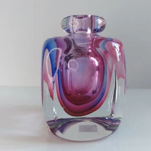 Fifth Avenue Kristall Sommerso Knospenvase Blau & Rosa Briefbeschwerer Flasche ohne Halt - Bild 1 von 13