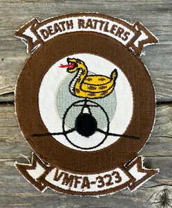 Vintage Vietnam USMC VMFA-323 Death Rattlers Patch for Flight Jacket Cut-Edge Twill - Bild 1 von 2