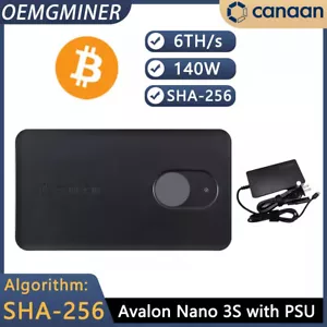 Canaan Avalon Nano 3S 6TH/s Bitcoin Miner White (with PSU) - Shipped on March - Picture 1 of 7