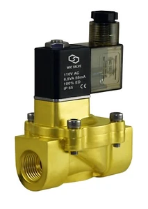 3/8" Zoll Elektro Niedriger Stromverbrauch Luft Wasser Messing Magnetventil 110V AC - Bild 1 von 4