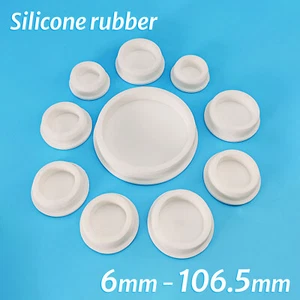 Silicone Rubber Round Hole Plugs Blanking End Cap Tube Pipe Insert Bung White - Picture 1 of 74