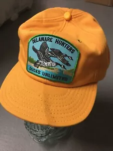 Vintage Yellow Ducks Unlimited Delaware Hunters Snapback Hat Cap Made in the USA - Picture 1 of 6