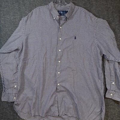 Xadrez masculino Ralph Lauren McMeel 100% algodão manga longa botão tamanho XXL - Imagem 1 de 4