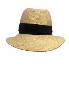 Betmar Straw Fedora Hat With Black Band For Men & Women - Picture 1 of 10