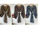 Lot Of 3 Pieces Handmade Art Silk Sari Kimono Robe Maxi Robe Short Night Robe 54