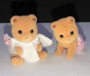 Rentner! Calico Critters Porridge Bear Twins - Sylvanian Families / Epoche 1985 - Bild 1 von 5
