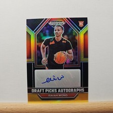 2023-24 Prizm Draft Isaiah Wong Draft Picks Autographs BLACK GOLD 2/5 AUTO RC