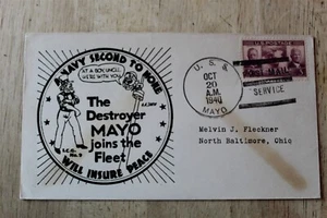 USS MAYO NAVAL COVER FIRST MAIL SERVICE OCT 20, 1940 - Picture 1 of 2
