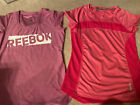Lot Of 2 Reebok Shirt Women S Hot Pink Purple Short Sleeve Athletic Top Ladies