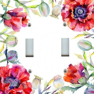 Light Switch Plate Cover VICTORIAN HOME DECOR ~ WILDFLOWERS POPPIES POPPY - Picture 1 of 26
