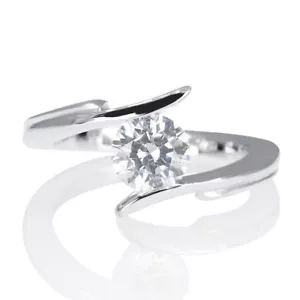 18K Weißgold Rundschliff Moissanit Verlobungsring 5,00 ct D-F/VVS1 - Bild 1 von 5