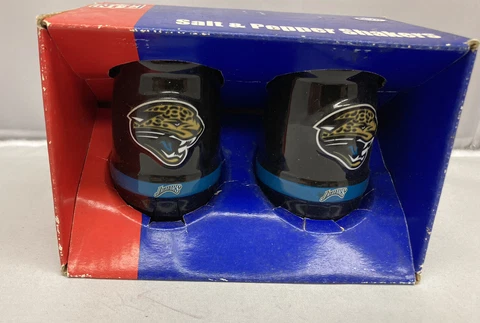 NFL Jacksonville Jaguars Football Team Logo Glass Salt & Pepper Shakers Cover