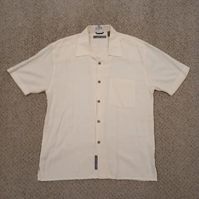 Camisa John Henry Para Hombre Mediana Beige A Cuadros Manga Corta Abotonada Mezcla de Poliéster Foto 1 de 4