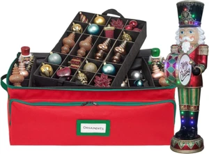 Premium Christmas Ornament Storage Box - Hold up to 72-3 Inch Ornaments, + 8 Sid - Picture 1 of 9