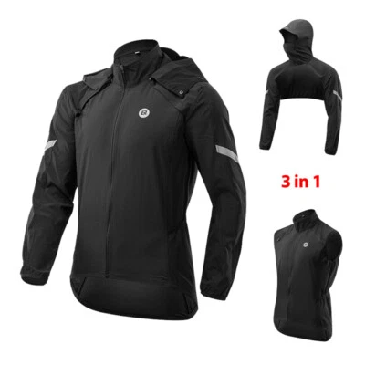 ROCKBROS 3 IN 1 Fahrradjacke Abnehmbare Jacke Veste Damen/Herrren Radsport M-4XL - Bild 1 von 4