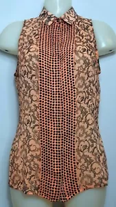 Versace Baroque Womens Silk Vest / Sleeveless Shirt Size 44 (UK 12) - Picture 1 of 10