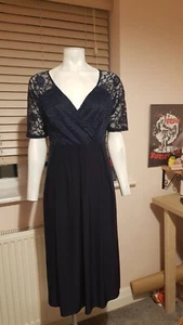 Asos Navy Lace Detail Dress Size 12 - Picture 1 of 6
