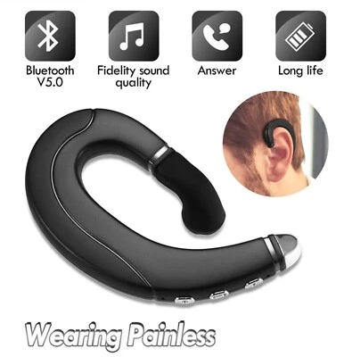 NEW!Bone Conduction Headphones Bluetooth Wireless Ear Hook Outdoor Sport Headset - Image 1 of 4