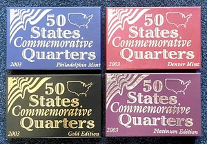 s529 (2003) 50 States Commemorative Quarters - Gold, Platinum, Denver, & Philly - Picture 1 of 5