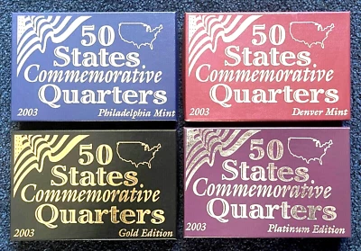 s529 (2003) 50 States Commemorative Quarters - Gold, Platinum, Denver, & Philly - Image 1 of 4
