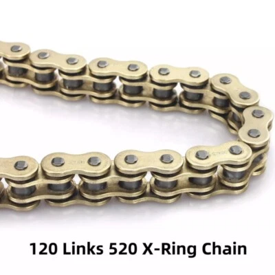 520 X-Ring Gold Chain For Kawasaki KX250F KX 250 F 2004-2017 2005 2006 120 Links - Image 1 of 3