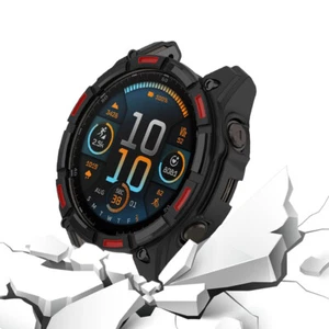 TPU Hollow Case Futerał ochronny Bumper do Garmin Enduro 3 (czarny czerwony) - Zdjęcie 1 z 9