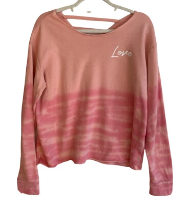 Sudadera Justice Girl’s Pink Tye Dye Love Talla 20 plus -n- Foto 1 de 3