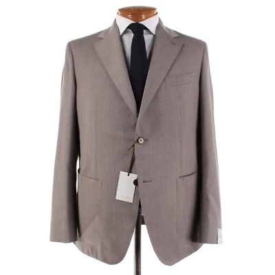 Caruso NWT 100% Wool Two Piece Suit Size 54R (44R US) Aida In Light Brown - Image 1 of 4