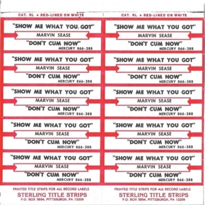 Jukebox Title Strip Sheet - Marvin Sease: "Show Me What You Got" rare '88 Soul - Picture 1 of 1