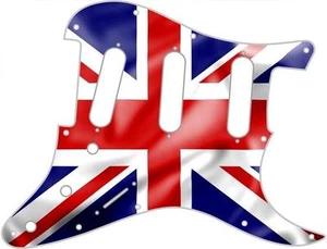 Stratocaster Pickguard Custom Fender SSS 11 Hole Guitar Pick Guard Flag UK Pat - Picture 1 of 1