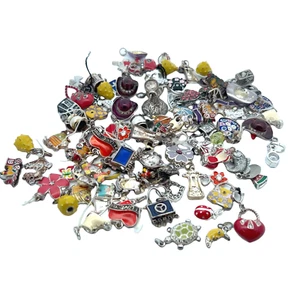 Assorted Lot of 96 Sterling Silver Bracelet Charms - Picture 1 of 4